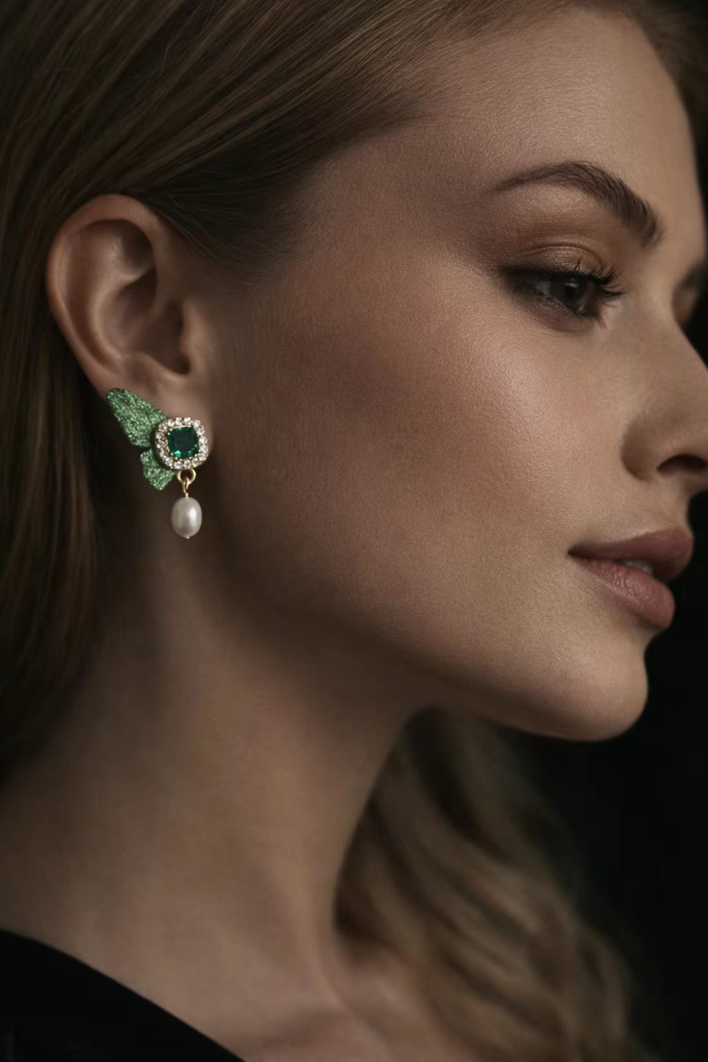 Butterfly Wing Earrings - Hand-sculpted Mulberry Silk Jewelry with Teardrop Pearls and Jewel-toned Accents - Elegant Artisan Handmade Gift for Women